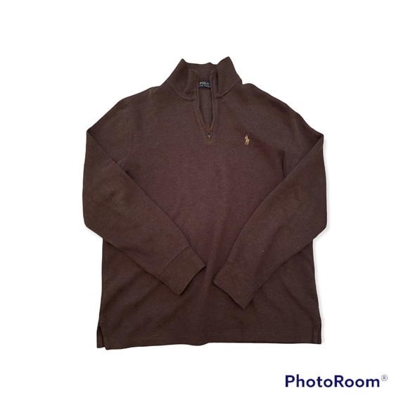 Polo Ralph Lauren, brown sweater size M, Quarter 1/2 zip - Picture 1 of 3